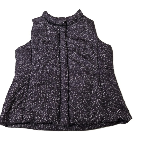 Coldwater Creek Puffer Vest Women's L(14) Purple Speckled Zip Up W/Lined Pockets - Picture 2 of 5